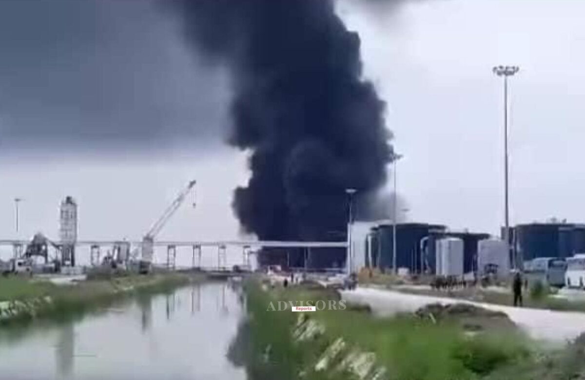 Fire erupts in a section of Dangote refinery in Ibeju-Lekki