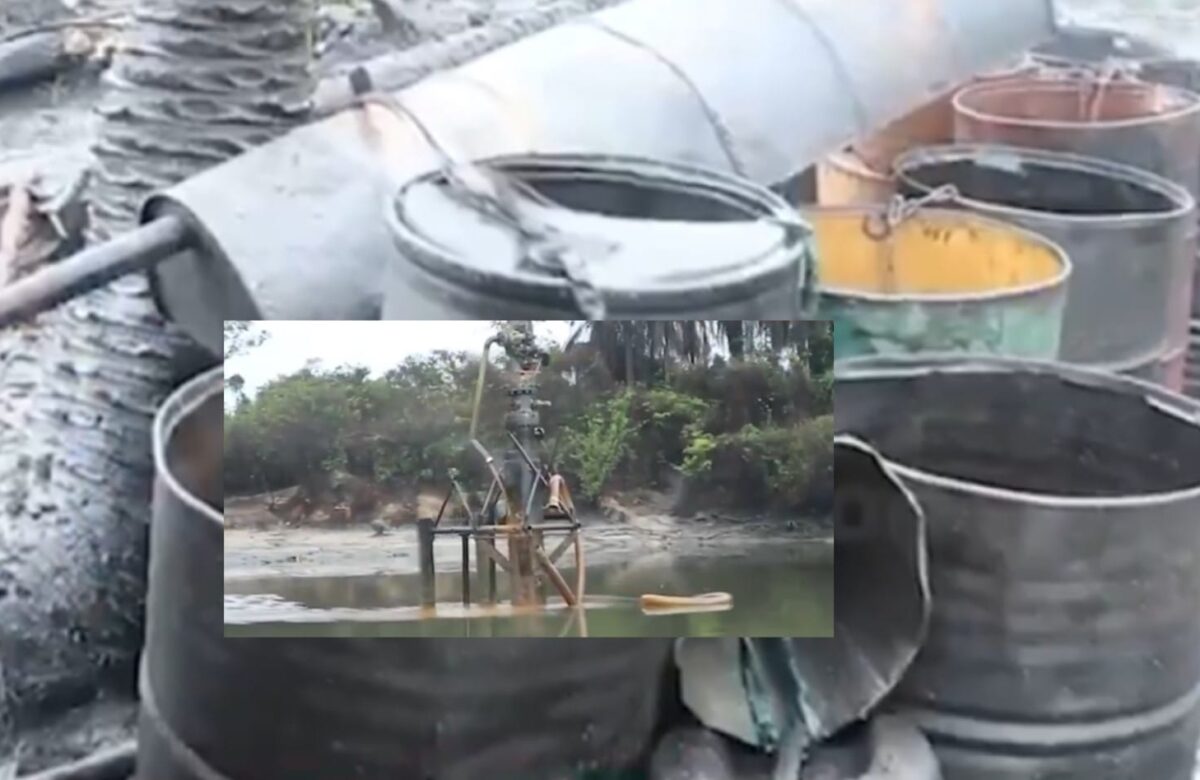 Nigerian Navy dismantles illegal refinery in Rivers State capable of producing 2m litres of Diesel per day