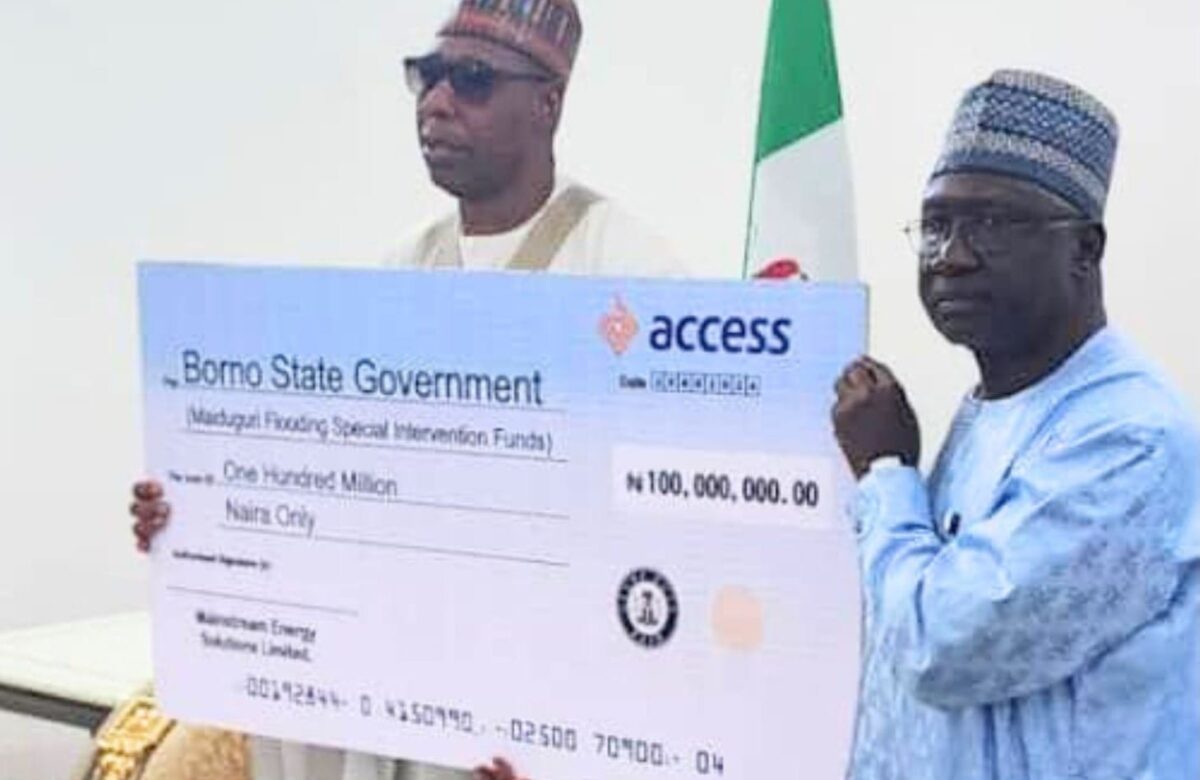 Mainstream Energy Solutions donates N100million to Borno State flood victims in Maiduguri