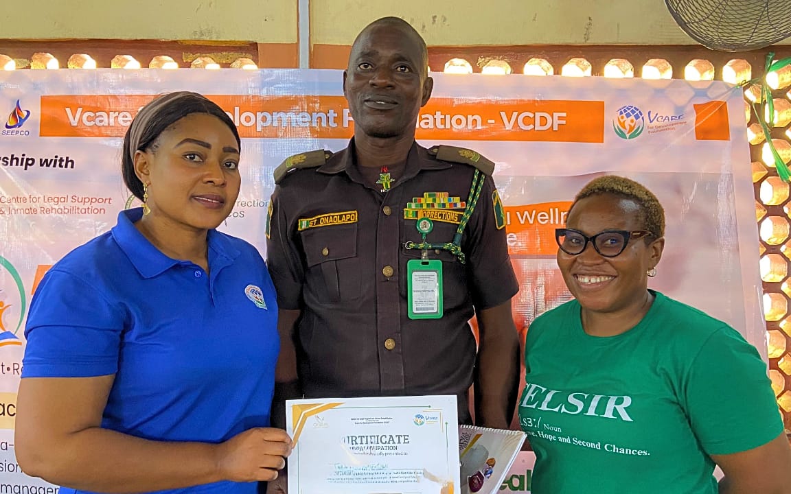 Vcare for Development Foundation, SEEPCO complete mental health first aid training for over 100 Ikoyi inmates 